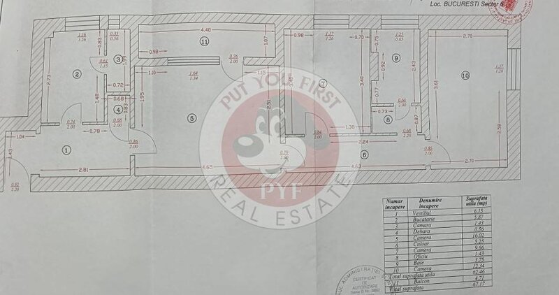 Apusului | Apartament 3 camere | Semidecomandat | 67mp | B11569